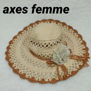 axes femme 엑시즈팜 밀짚모자 와이드 챙 리본 레이스