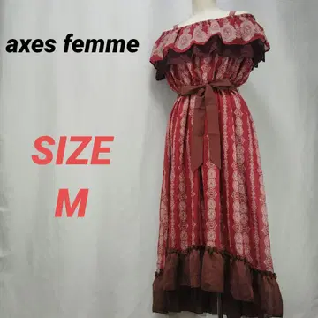 axes femme 엑시즈팜 올 패턴 롱 원피스 오프숄더 M