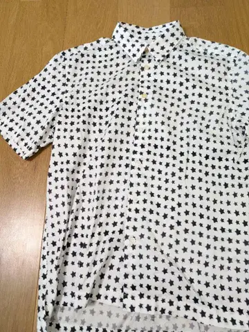 폴스미스 Paul Smith 별 패턴 골드 버튼 반팔 셔츠 L 박스
