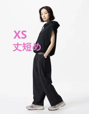 유니클로 울트라 스트레치 액티브 와이드 팬츠, 짧은 기장, XS