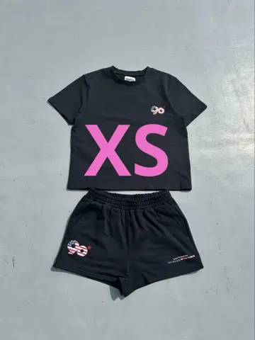 90 Logo American Tee Micro Shorts 세트 XS