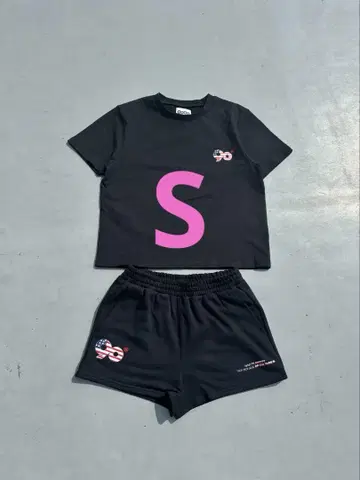90 Logo American Tee Micro Shorts 세트 S