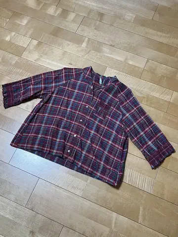 chambre de charme 샹브르 뒤 샤름 체크 블라우스