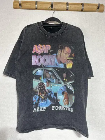 A$AP ROCKY 티셔츠 다크 그레이 빅 실루엣