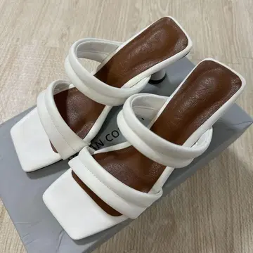VIVIAN 샌들 여성용 스퀘어토 패딩 뮬 6cm