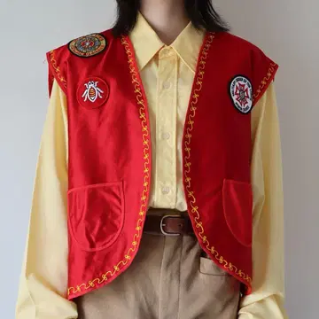 60s 70s 밀리터리 VFW 베스트 자수 패치 빈티지 구제 의류