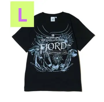 미세스 FJORD 피요르드 글리터 로고 티셔츠 블랙 L 사이즈