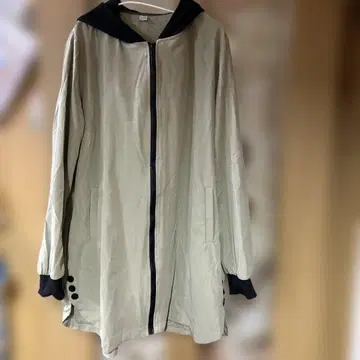 후드 부착 롱 코트 XL
