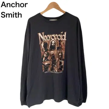 Anchor Smith 빈티지 느낌 락 프린트 티셔츠 긴팔 롱 T L