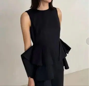 anuans 오브제 플레어 탑 네이비 S