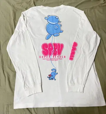 슈퍼 비버 SUPERBEAVER 티셔츠 롱 T 화이트 벌룬