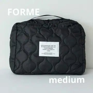 FORME 히가시하라 아키 퀼팅 트래블 파우치 중 블랙