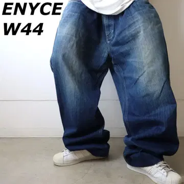 ENYCE 에니체 데님 초와이드 빅 사이즈 자수 로고 W44