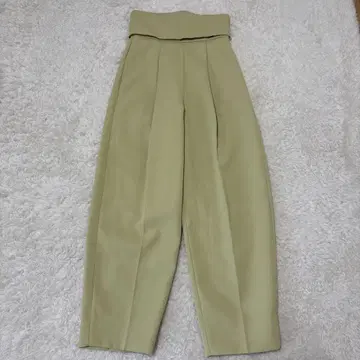 피스타치오 그린 하이웨스트 캐주얼 팬츠, S