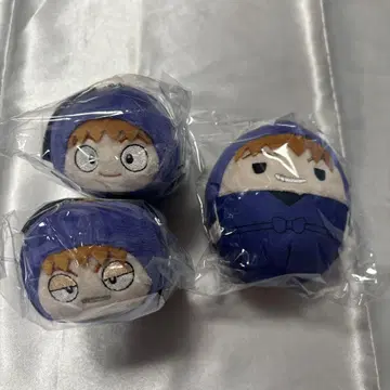 보라색 봉제 인형 캐릭터 3개 세트