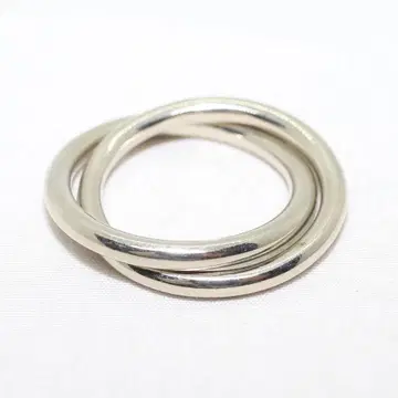 agate 아가트 2줄 반지 Pt200 Silver 14호 정도
