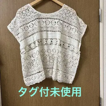 택 포함 미사용 스크런치 도마망 레이스 판초 내추럴