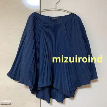 mizuiroind 플리츠 돌먼 블라우스 오버 사이즈 네이비