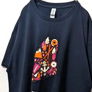 길단 메인 던킨 빅 로고 티셔츠 블랙 검정 XL 구제 의류
