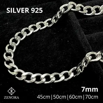 키헤이 체인 목걸이 45-70cm 7mm 실버 925 알레르기 대응
