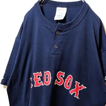 마제스틱 MLB 레드삭스 10 하프 버튼 티셔츠 네이비 L 구제 의류