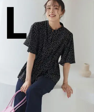 허리 턱, 밴드 카라 플레어 블라우스