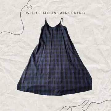 WHITE MOUNTAINEERING 원피스 자수 슬릿 네이비 컬러