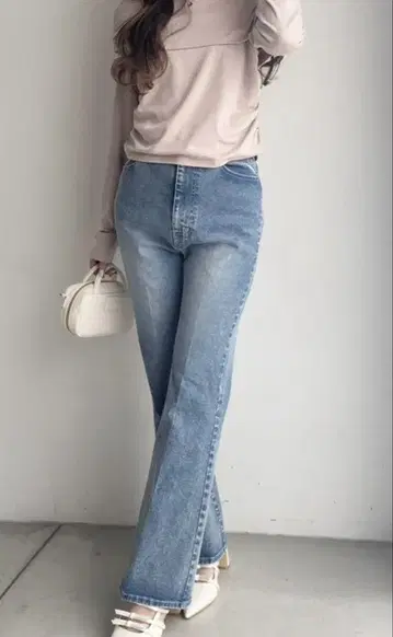 NICE CLAUP 슬림 레그 스트레치 데님 팬츠 블루