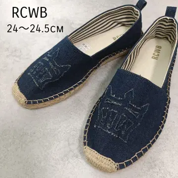 미사용 RCWB 에스파드리유 슬립온 슈즈 인디고 블루 데님