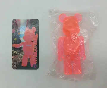 MEDICOMTOY 베어브릭 젤리빈 형광 클리어 핑크 100% 시리즈 4