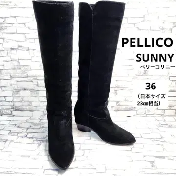 PELLICO SUNNY 펠리코 선니 롱 부츠 스웨이드 36 블랙