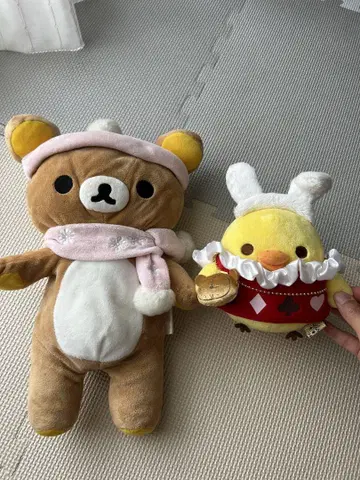 리락쿠마 키이로이토리 봉제 인형 원더랜드의 리락쿠마 머플러 앨리스