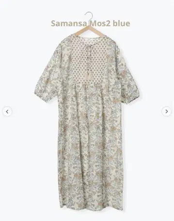Samansa Mos2 블루 메이드 인 인디아 꽃무늬 원피스