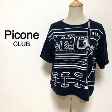 Picone CLUB 블랙 컬러 프린트 티셔츠