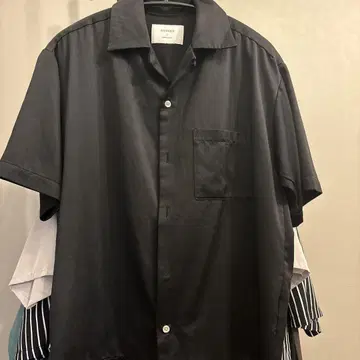 블랙 오픈 카라 셔츠 오픈 카라 셔츠 STUDIOUS 블랙