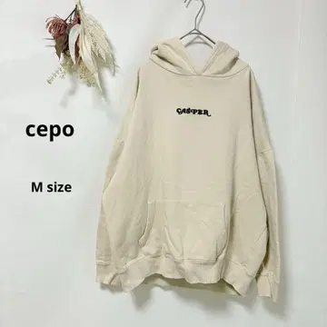 세포 cepo 캐스퍼 프린트 후드티 M 아이보리 후드 캐주얼