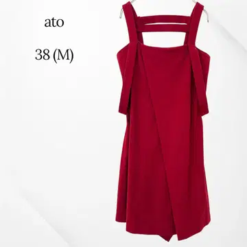 아토 오버롤 스커트 플레어 스커트 레드 M 울 100%