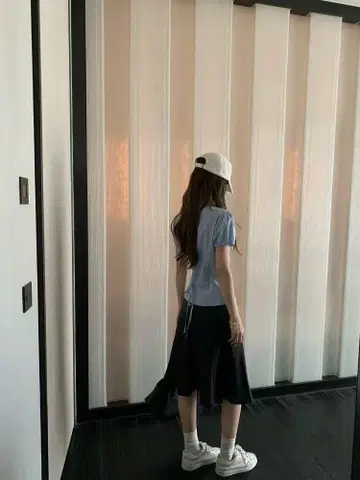 파랑 캐주얼 반팔 티셔츠