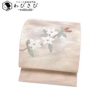 여름 오비 나고야 오비 명주 자수 꽃무늬 금실 소녀 색상 O-4987