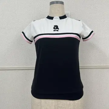 아르치비오 골프 여성용 셔츠 사이즈 S 블랙 화이트 핑크 리본