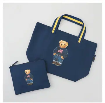 새상품 폴로 랄프로렌 폴로 베어 토트백 에코백 네이비 파우치 포함