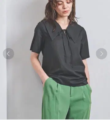 UNITED ARROWS C 리본 숏 슬리브 풀오버 블라우스 B