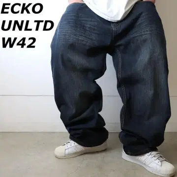 ECKO UNLTD 에코 언리미티드 와이드 데님 자수 로고 W42