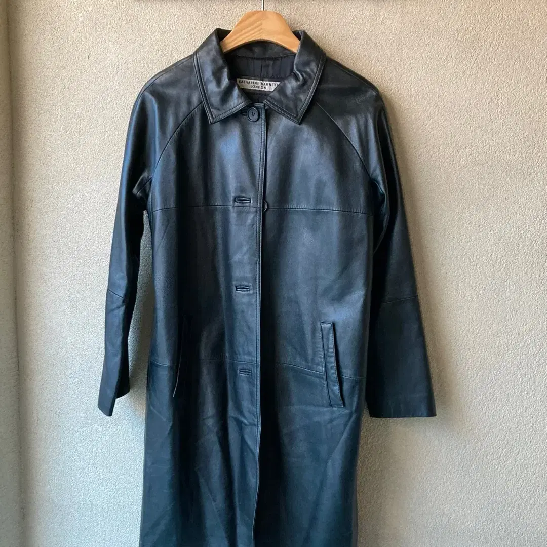 “katharine hamnett\"sheep skin coat Katharine Hamnett London Asymmetric Curved Zip Goat Skin Jacket