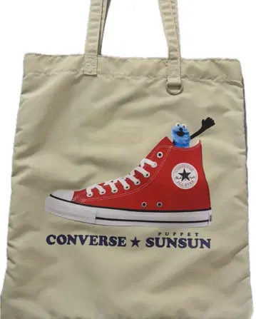 CONVERSE 퍼펫 순순 콜라보 토트백 아이보리