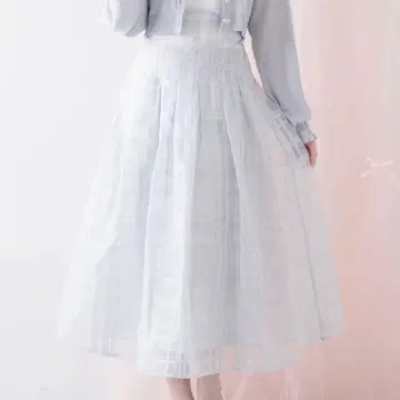 유메텐보 DearMyLove 디어마이러브 플레어 스커트 그레이 체크