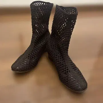 브라운 메쉬 디자인 부티 일본제