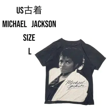 Michael Jackson 빅 프린트 스릴러 티셔츠 L 사이즈 블랙