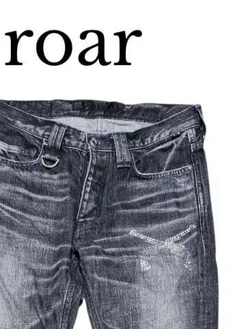 roar 블랙 스와로브스키 크로스 건 청바지