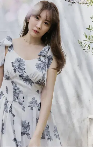 herlipto 해바라기 프린트 미디 드레스